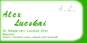 alex lucskai business card